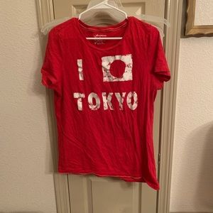 🔥American Eagle red Tokyo T-shirt xxl
